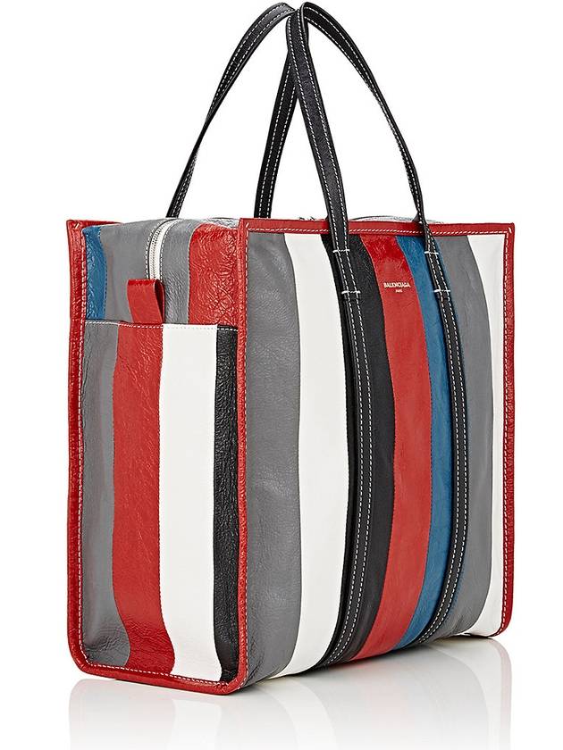 Luxury Balenciaga Trending 2025 Bazar Striped Shopper Medium Tote Bag