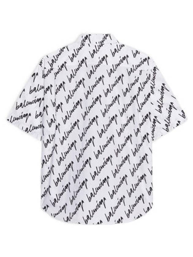Luxury Balenciaga Trending 2025 All-Over Logo Print Short Sleeve Shirt White