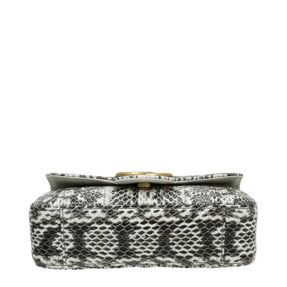 Gucci Off White Python GG Marmont Super Mini Bag