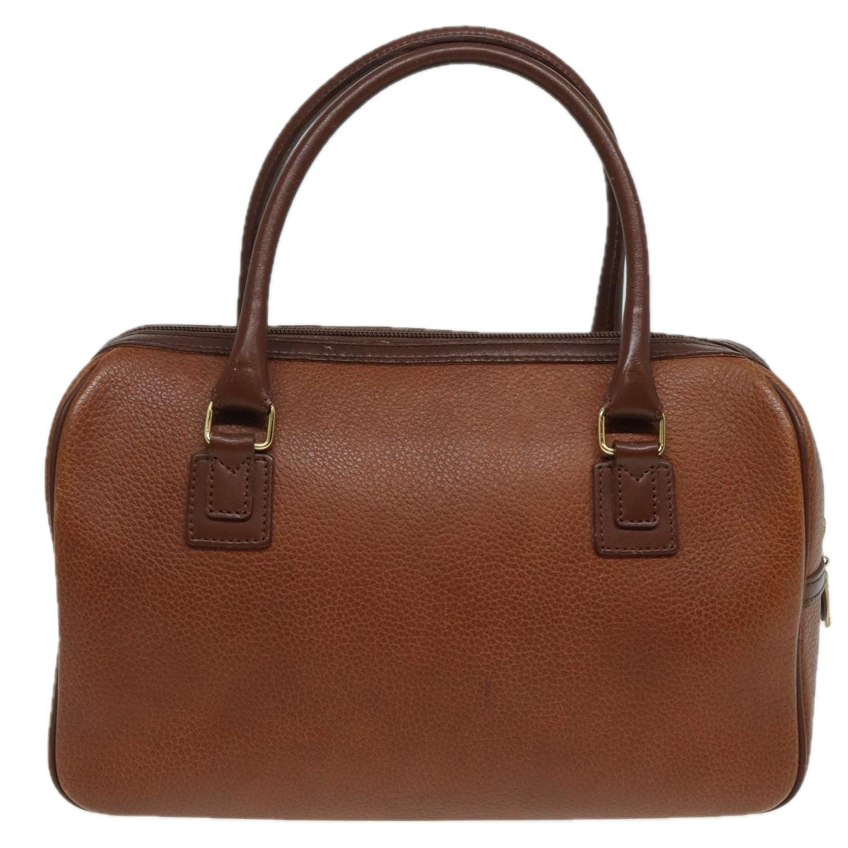 Burberry Hand Bag Leather Brown Auth hk1457