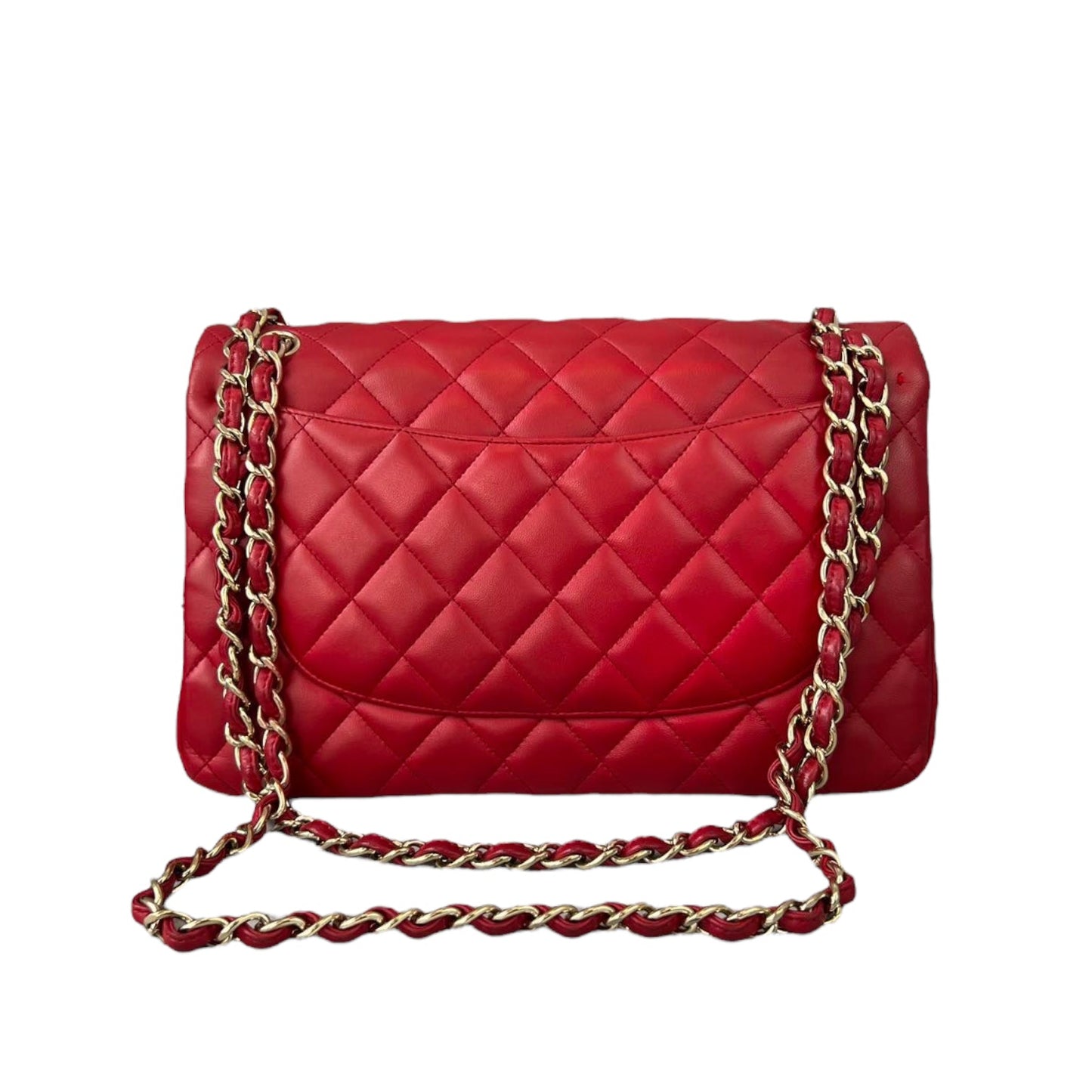 Chanel Double Flap Jumbo Lambskin Red GHW