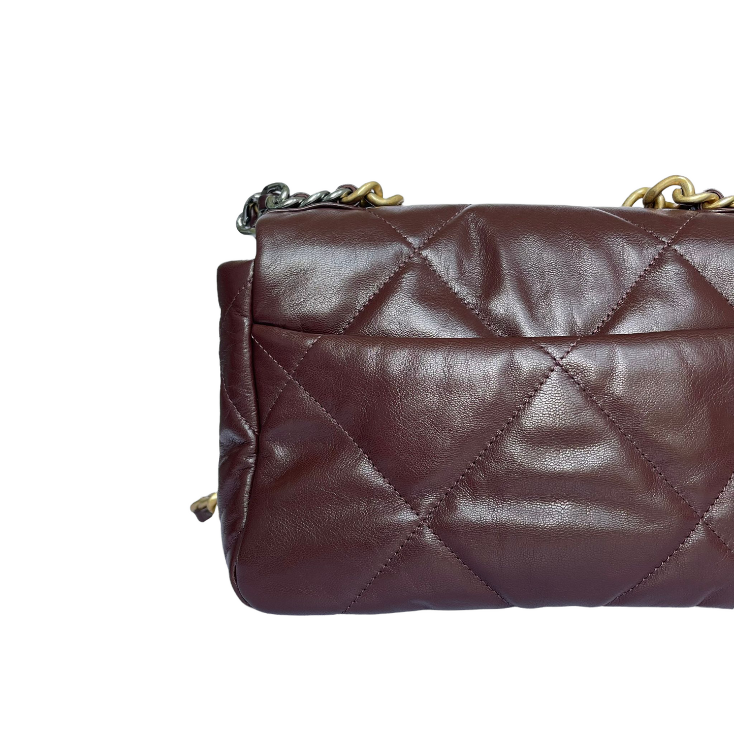 Small Chanel 19 Burgundy MHW