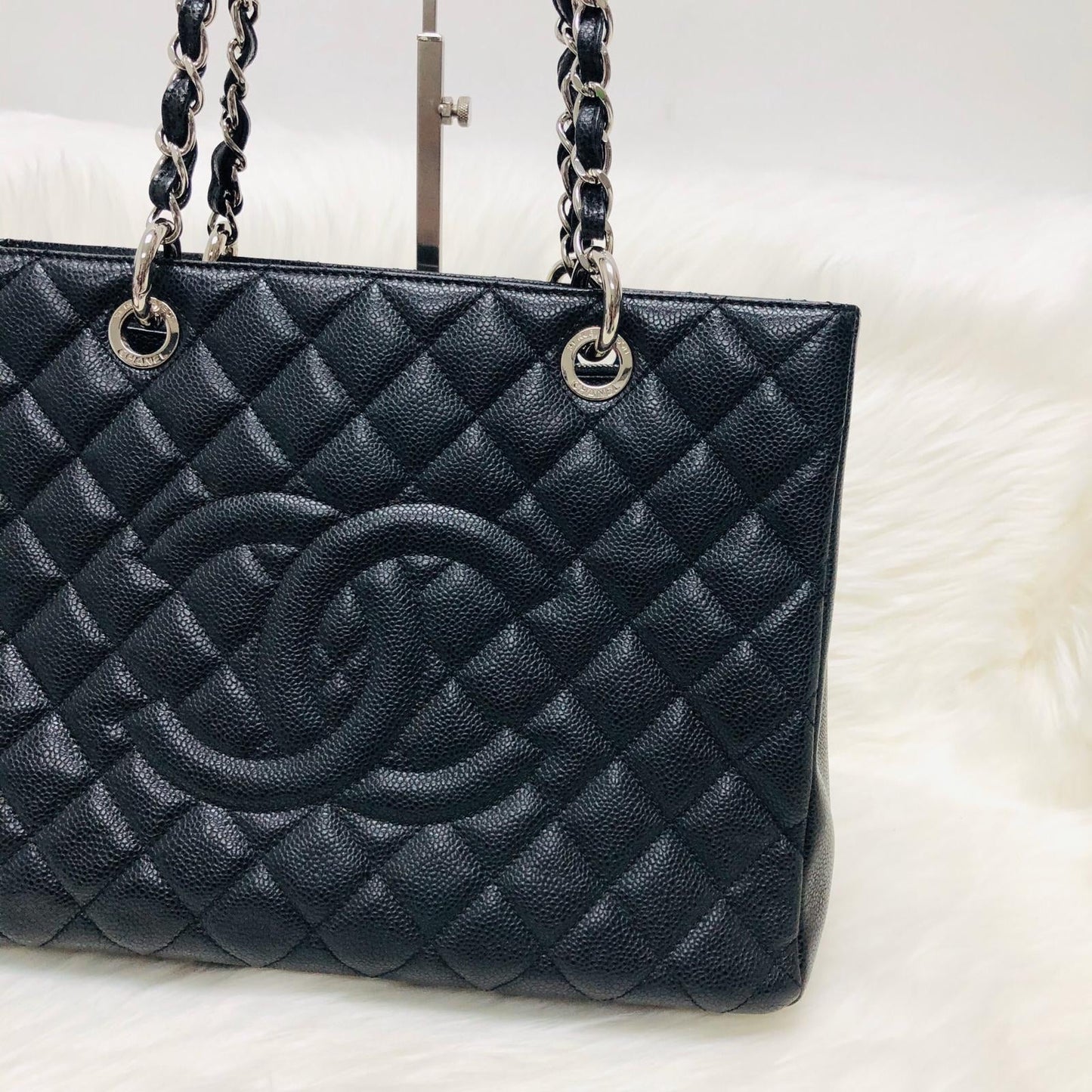 Chanel Black Caviar GST in Black with SHW