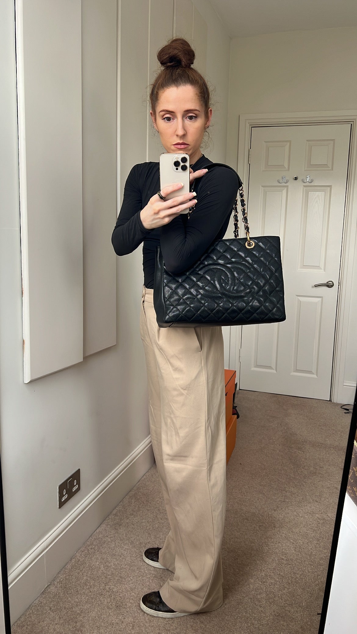 Chanel Black Caviar Grand Shopper Tote
