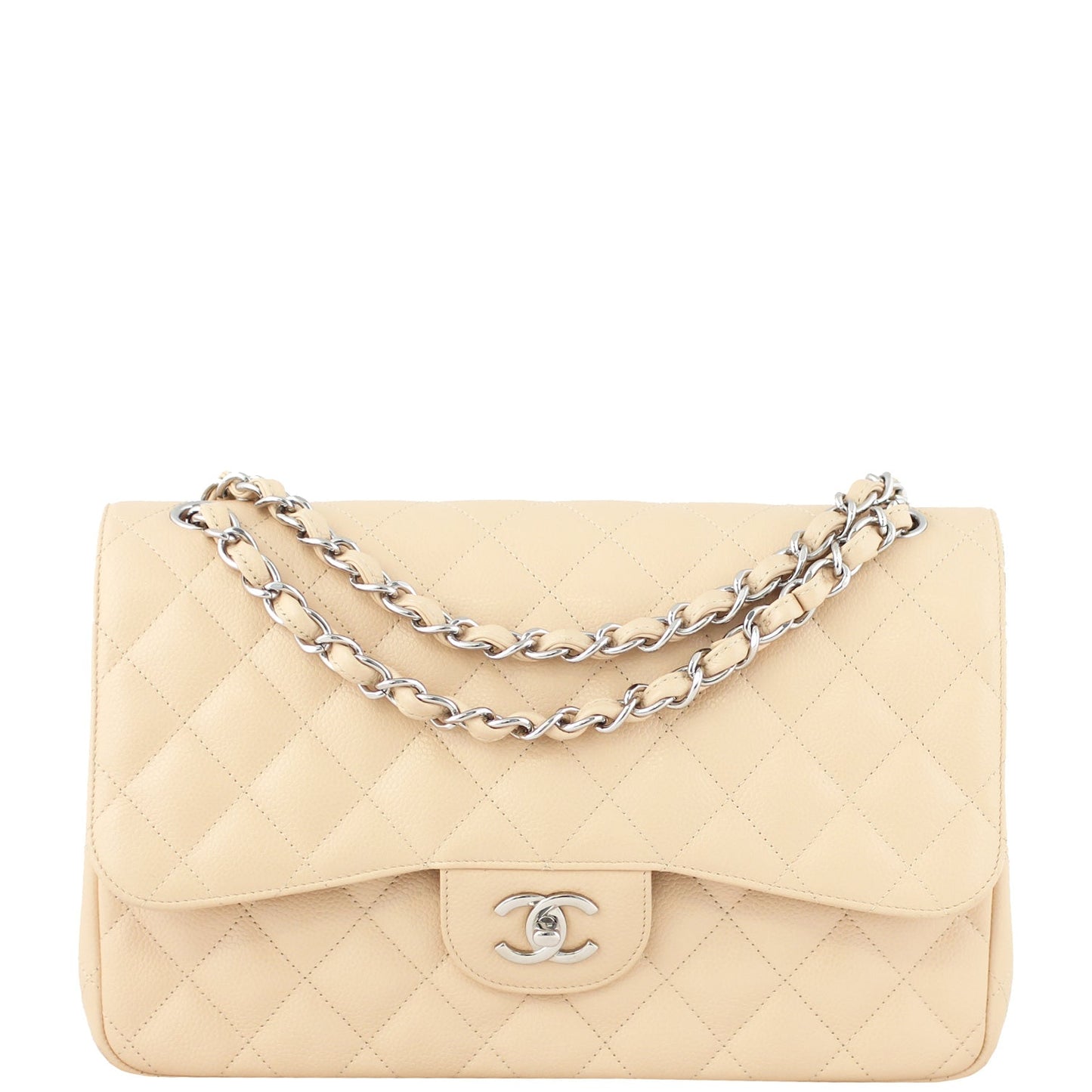 Chanel Classic Double Flap Jumbo | Beige SHW 14 Series