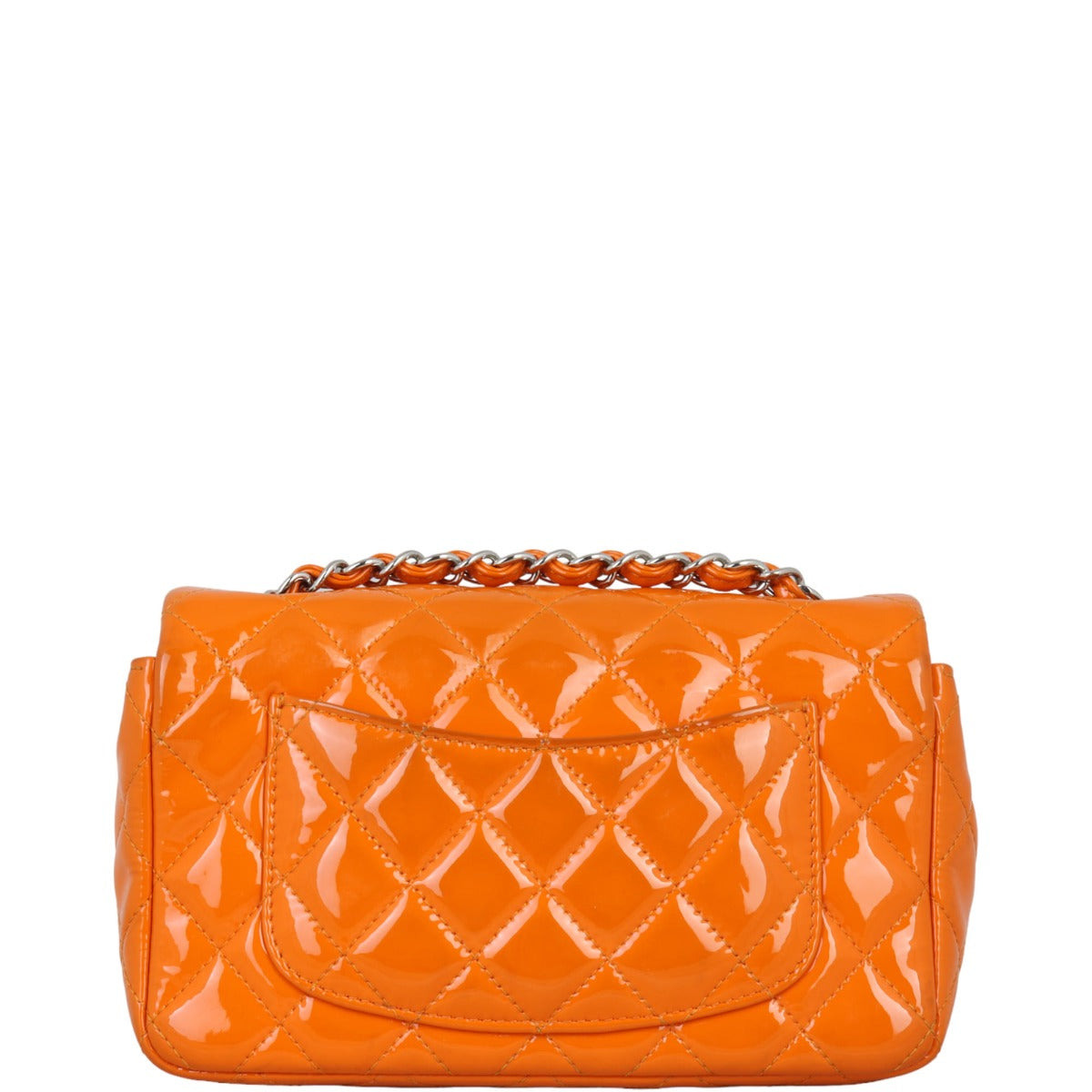 Chanel Classic Flap Mini Rectangular Bag Patent | Orange