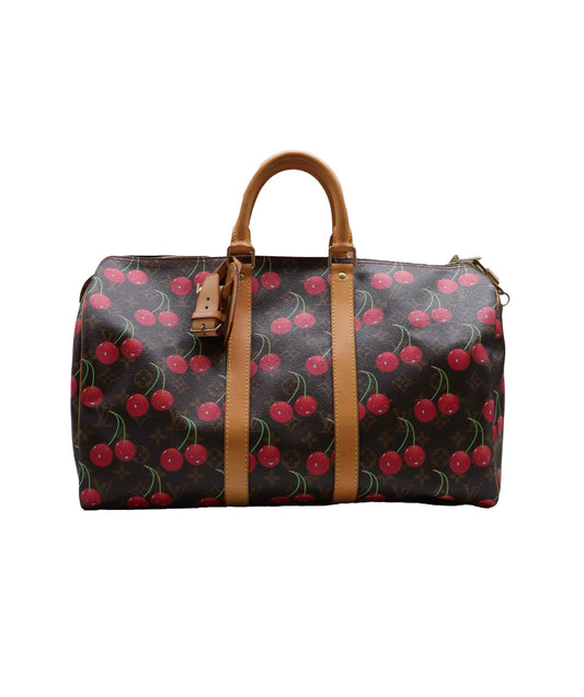 LOUIS VUITTON Monogram Cherry Keepall 45 Boston Bag M95011 LV Auth 101674S DXBS3146