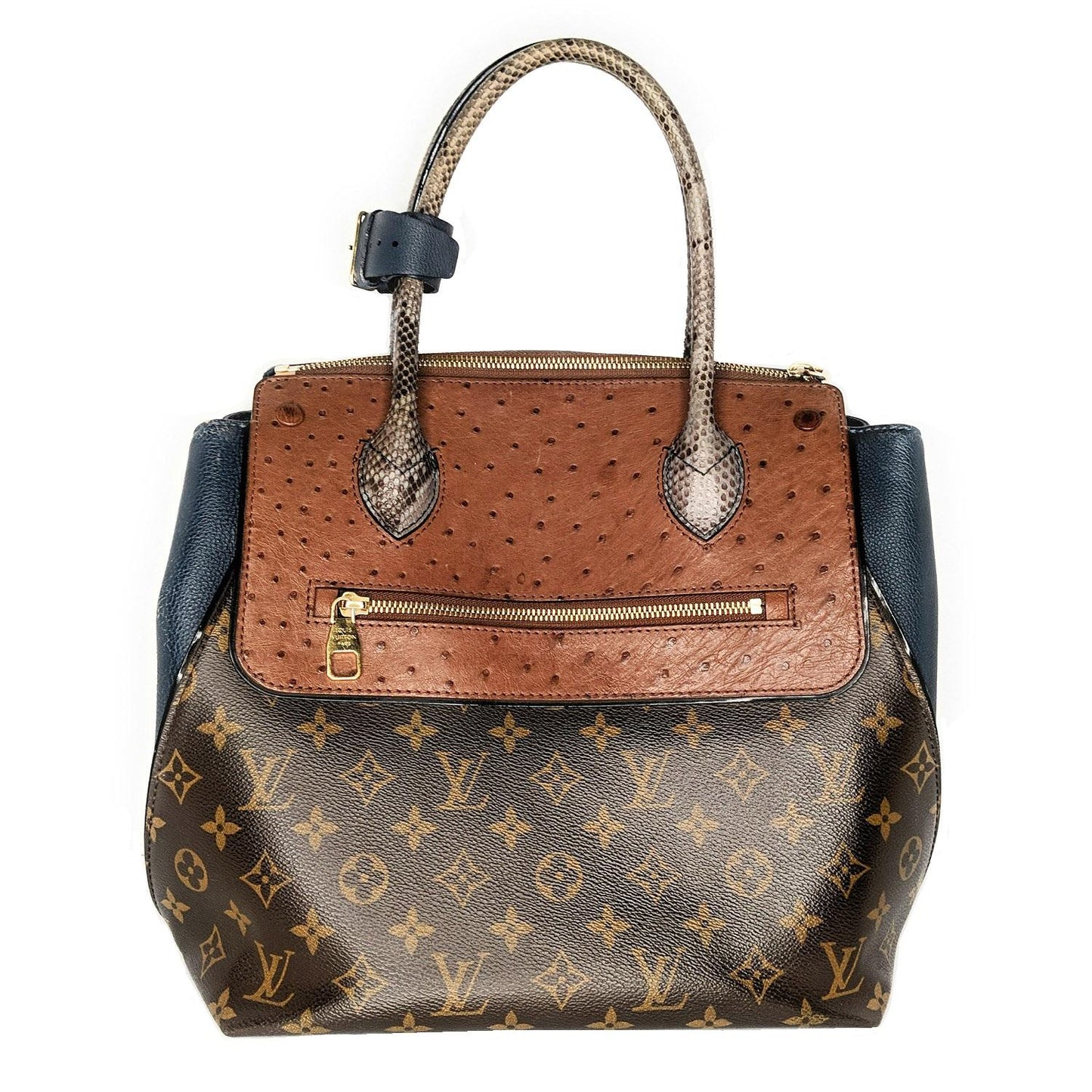 Louis Vuitton Majestuex Tote Leather Ostrich Blue Python Satchel
