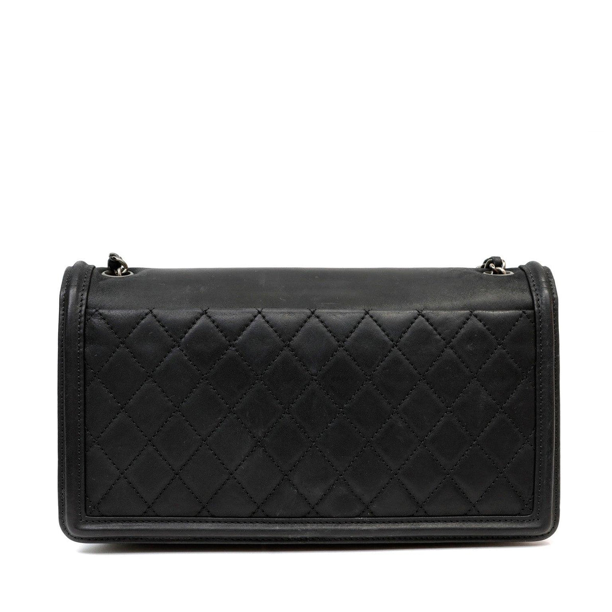 Chanel Black Resin & Ruthenium Medium Brick Bag