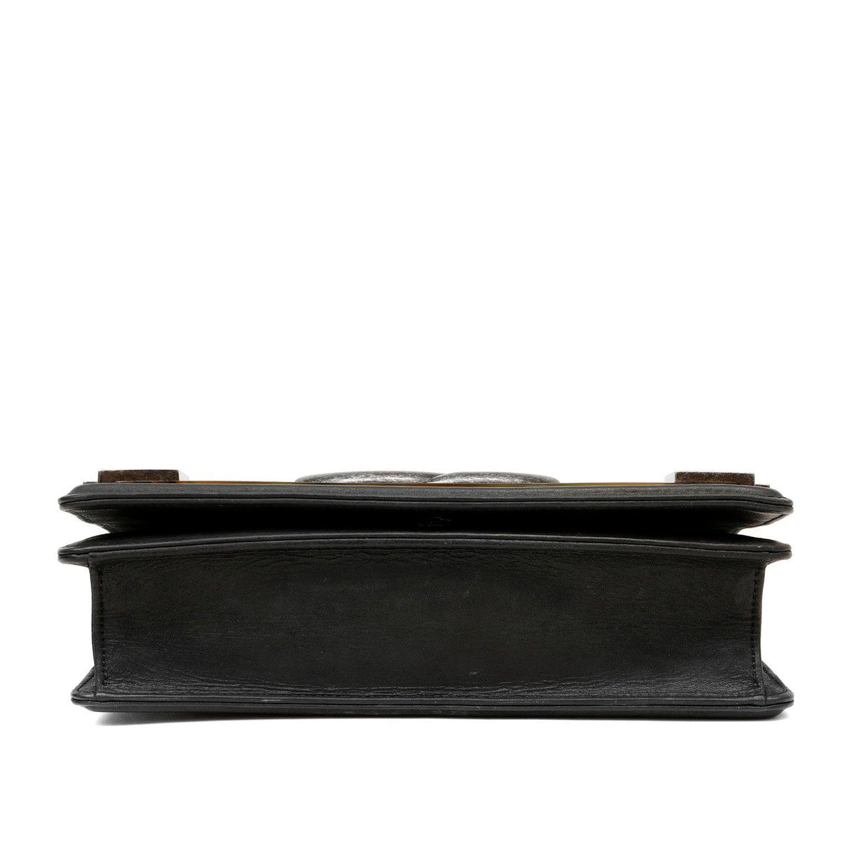 Chanel Black Resin & Ruthenium Medium Brick Bag