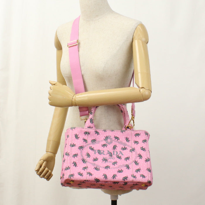 PRADA 1BG439 Tote Bag Canapa 2WAY Tote Bag canvas pink Women